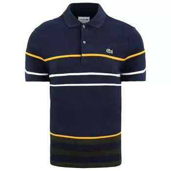 Мужская рубашка-поло стандартного кроя темно-синего цвета Lacoste, синий
