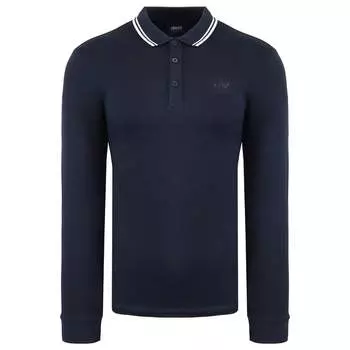 Мужская рубашка-поло темно-синего цвета Armani Jeans, синий