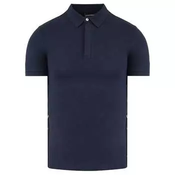 Мужская рубашка-поло темно-синего цвета Emporio Armani, синий