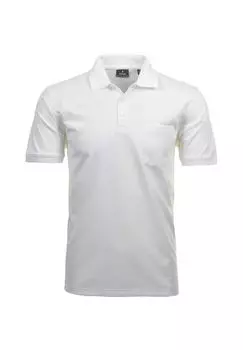 Мужская рубашка-поло - верх, футболка-поло мягкой вязки, смесовый хлопок, нагрудный карман, планка на пуговицах, короткая, однотонная RAGMAN