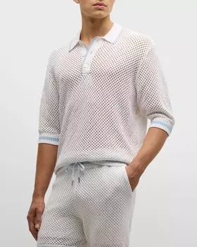 Мужская рубашка-поло Zane крючком SER.O.YA, цвет White/Blue