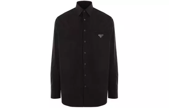 Рубашка мужская Prada с длинными кукавами, черный