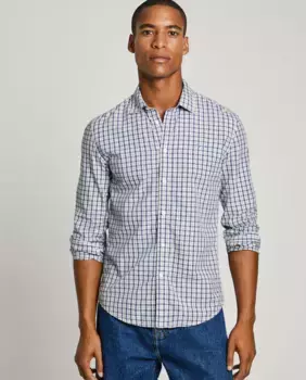 Мужская рубашка приталенного кроя из поплина с клетчатым принтом Pepe Jeans, мультиколор