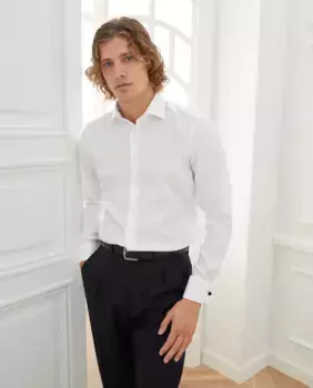 Мужская рубашка прямого кроя, не требующая глажки Emidio Tucci, белый