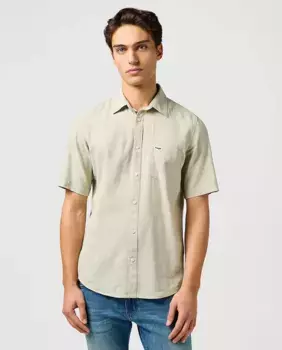 Мужская рубашка прямого кроя с короткими рукавами Wrangler, светло-зеленый