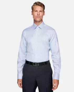 Мужская рубашка прямого кроя в голубую полоску Boggi Milano, голубой