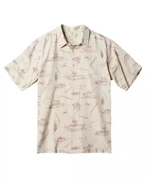 Мужская рубашка Quiksilver Line Spinner с короткими рукавами Quiksilver Waterman, тан/бежевый