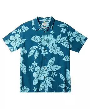 Мужская рубашка Quiksilver с короткими рукавами цвета морской волны Quiksilver Waterman, синий