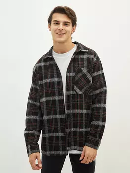 Мужская рубашка-рубашка в клетку с длинным рукавом стандартного кроя LCW Casual, оранжевый плед