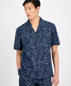 Мужская рубашка с абстрактным принтом Alfani, синий