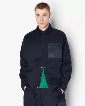 Мужская рубашка с большим карманом Armani Exchange, темно-синий