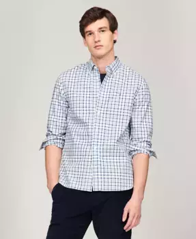 Мужская рубашка с длинным рукавом Flex Poplin Tartan Regular Fit Tommy Hilfiger, мультиколор