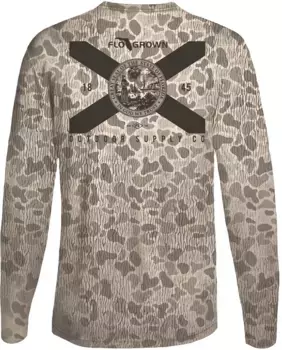 Мужская рубашка с длинным рукавом FloGrown Woodland Camo Performance, цвет Woodland Camo Tan