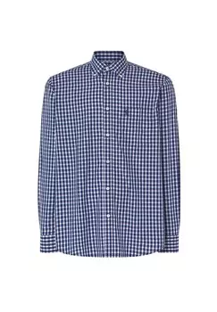 Мужская рубашка с длинным рукавом и карманом Легко гладить Легко гладить Очень мягкая синяя El Bho NOCTURNO, синий