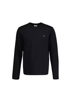 Мужская рубашка с длинным рукавом - REGULAR SHIELD LS, рубашка, круглый вырез, длинный рукав, хлопок GANT, черный