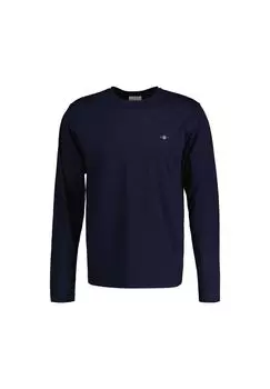 Мужская рубашка с длинным рукавом - REGULAR SHIELD LS, рубашка, круглый вырез, длинный рукав, хлопок GANT, темно-синий