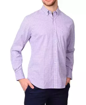 Мужская рубашка с длинным рукавом Signature Gingham Tailorbyrd, фиолетовый