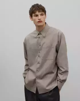 Мужская рубашка с длинными рукавами и асимметричными пуговицами Adolfo Dominguez, серый