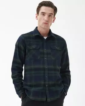 Мужская рубашка с длинными рукавами и нагрудными карманами Barbour, темно-синий