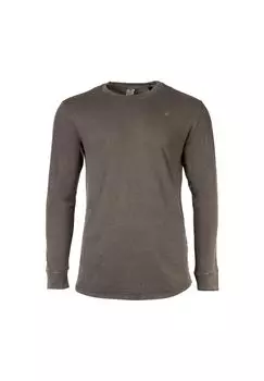 Мужская рубашка с длинными рукавами - плеть, длинный рукав, круглый вырез, натуральный хлопок, однотонная G-STAR RAW, коричневый