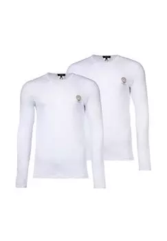 Мужская рубашка с длинными рукавами, упаковка 2 шт. - TOPEKA, длинный рукав, круглый вырез, натуральный хлопок, би-стрейч VERSACE