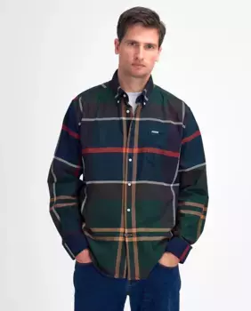 Мужская рубашка с длинными рукавами в клетку тартан Barbour, зеленый