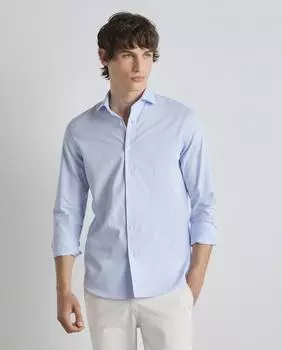 Мужская рубашка с двойными манжетами Easy Wear, светло-синий