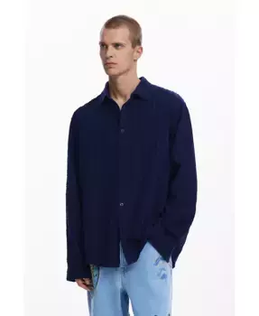Мужская рубашка с фактурной тканью Desigual, синий