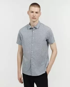 Мужская рубашка с геометрическим принтом Sfera, зеленый