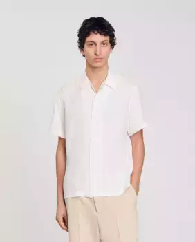 Мужская рубашка с итальянским воротником Sandro, цвет Crudo