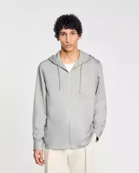 Мужская рубашка с капюшоном Sandro, светло-серый