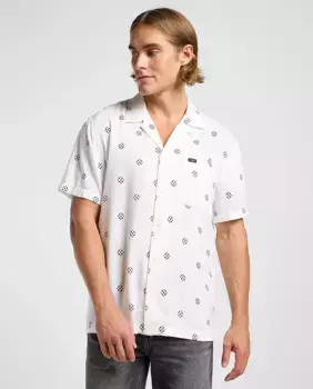 Мужская рубашка с коротким рукавом белого цвета Lee, белый