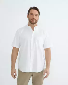 Мужская рубашка с коротким рукавом, большие размеры Dustin, белый