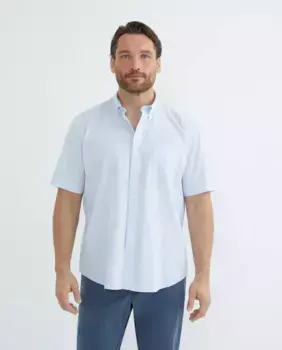 Мужская рубашка с коротким рукавом больших размеров Dustin, голубой