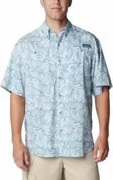 Мужская рубашка с коротким рукавом Columbia PFG Super Tamiami, цвет Canyon Blue/Tunado Tonal
