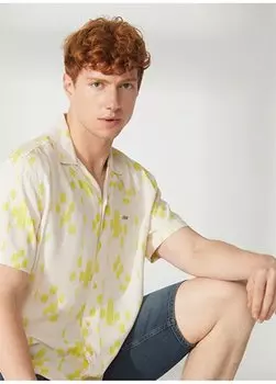 Мужская рубашка с коротким рукавом цвета экрю NORDA U.S. Polo Assn., экрю