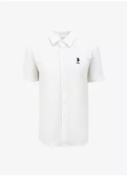 Мужская рубашка с коротким рукавом цвета экрю IBIZAT U.S. Polo Assn., экрю