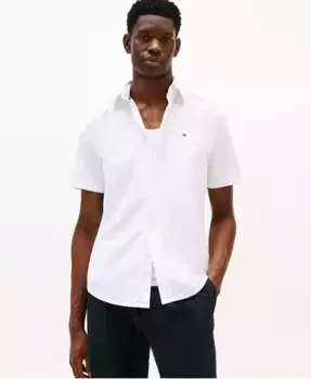 Мужская рубашка с коротким рукавом Flex Poplin Regular Fit Tommy Hilfiger, белый