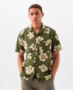 Мужская рубашка с коротким рукавом Gap, зеленый