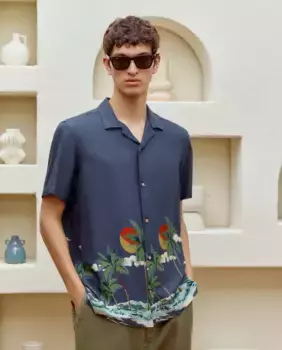 Мужская рубашка с коротким рукавом Green Coast, синий