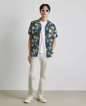 Мужская рубашка с коротким рукавом и принтом для боулинга Easy Wear, темно-синий