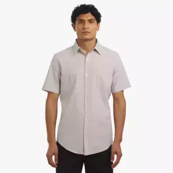 Мужская рубашка с коротким рукавом и застежкой на пуговицы Chaps, цвет coastal sand