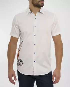 Мужская рубашка с коротким рукавом Ice and Dice Robert Graham, цвет White