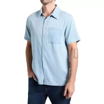 Мужская рубашка с коротким рукавом из шамбре Wearfirst, цвет sky printed