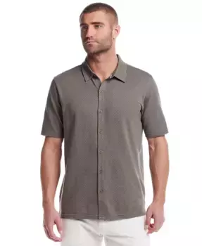 Мужская рубашка с коротким рукавом из твила на пуговицах Weatherproof Vintage, зеленый