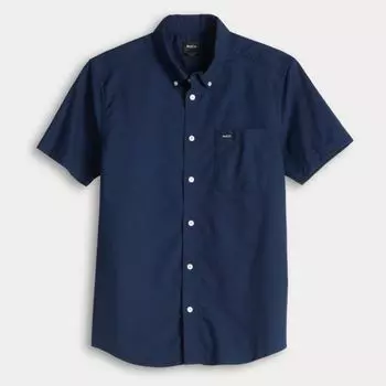 Мужская рубашка с коротким рукавом на пуговицах Rvca, синий