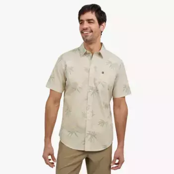 Мужская рубашка с коротким рукавом на пуговицах Quiksilver, цвет silver birch
