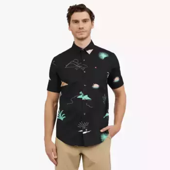 Мужская рубашка с коротким рукавом на пуговицах Quiksilver, мультиколор
