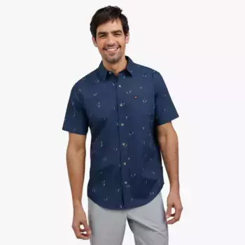 Мужская рубашка с коротким рукавом на пуговицах Quiksilver, синий