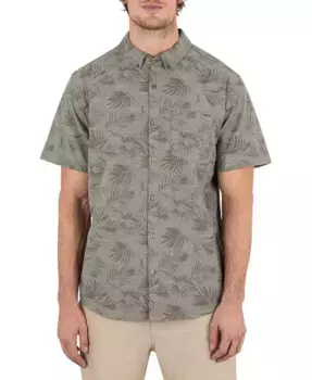 Мужская рубашка с коротким рукавом One and Only Stretch Print Hurley, зеленый